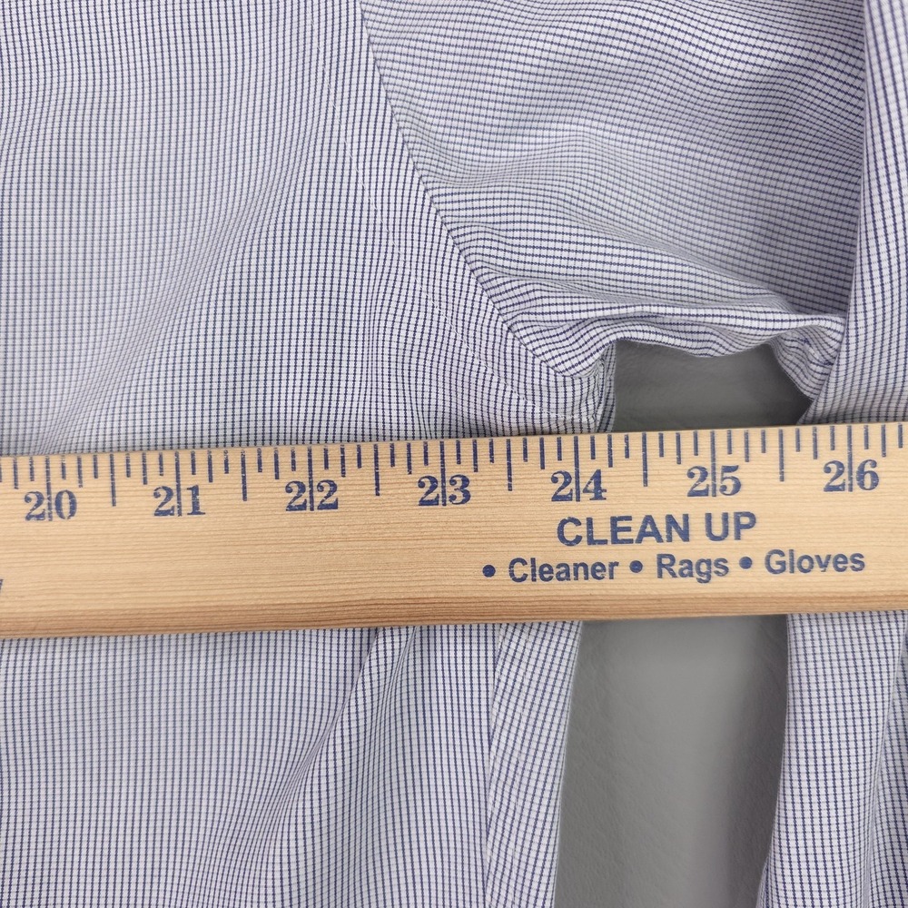 Hawes & Curtis Shirt Mens 16.5 34/35 Blue Check Tailored Slim Fit French Cuff - Picture 11 of 15